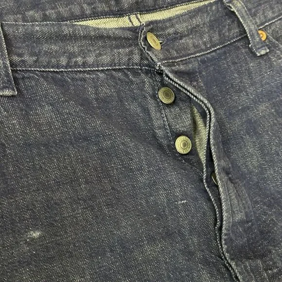 Levis Jeans Mens 42x30 Blue 501 Straight Fit Button Fly White Oak Cone Denim